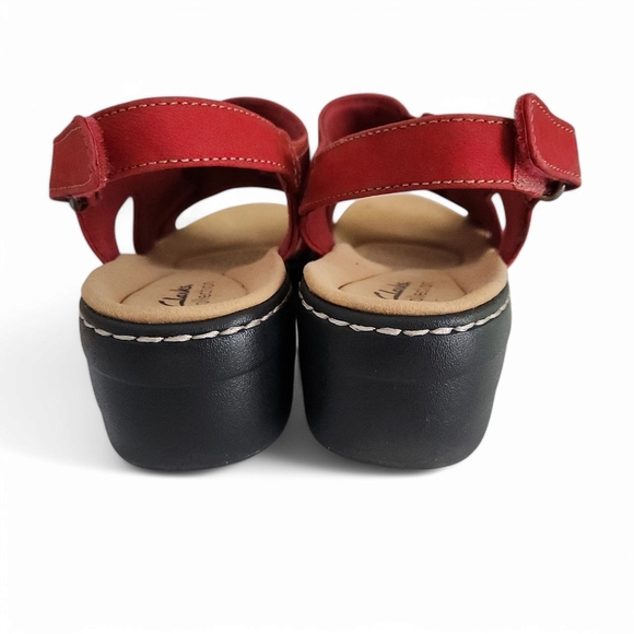 CLARKS womens Comfrot Walking Sandals Merliah Style Flat Sandals Wedge 7 1/2 W - Picture 7 of 12